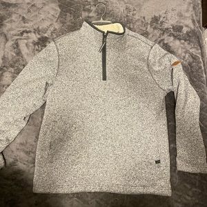 Orvis Mens Quarter Zip fleece lined pullover